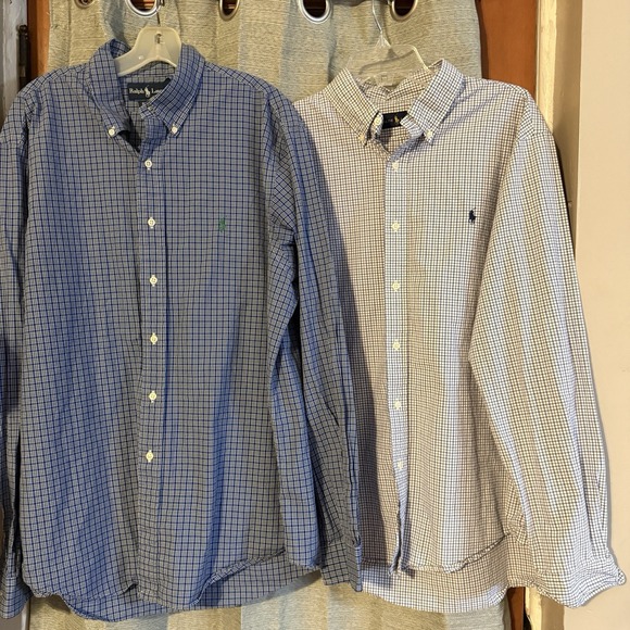 Ralph Lauren, Long Sleeve Button-Down Shirts, Lot Of 2 Men's XLarge , Blue - Picture 2 of 9